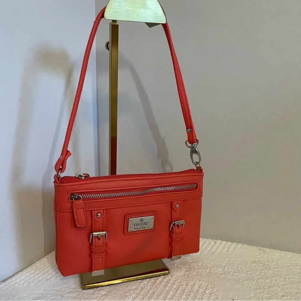 Nicole Miller Vibrant Coral Wristlet~ Ideal for on the go‎ ~
